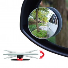 Ampper 4 Pack Upgrade 2" Blind Spot Mirrors, 360° Rotate + 30° Sway Adjustabe HD Glass Convex Wide Angle Rear View Car and Motorcycle Universal Fit Stick-On Lens