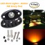 Ampper 4 Pods LED Rock Light CREE Chips, Universal Fit Waterproof Multi Function Accent Glow Neon LED Light Kits for Cars Offroad Truck Boat Deck Underbody Interior Exterior (Amber)