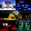 Ampper 4 Pods LED Rock Light CREE Chips, Universal Fit Waterproof Multi Function Accent Glow Neon LED Light Kits for Cars Offroad Truck Boat Deck Underbody Interior Exterior (Green)
