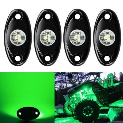 Ampper 4 Pods LED Rock Light , Universal Fit Waterproof Multi Function Accent Glow Neon LED Light Kits for Cars Offroad Truck Boat Deck Underbody Interior Exterior (Green)  Ampper 4 Pods LED Rock Light , Universal Fit Waterproof Multi Function Accent Glow Neon LED Light Kits for Cars Offroad Truck Boat Deck Underbody Interior Exterior (Green)