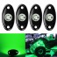 Ampper 4 Pods LED Rock Light , Universal Fit Waterproof Multi Function Accent Glow Neon LED Light Kits for Cars Offroad Truck Boat Deck Underbody Interior Exterior (Green)