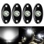 Ampper 4 Pods LED Rock Light, Universal Fit Waterproof Multi Function Accent Glow Neon LED Light Kits for Cars Offroad Truck Boat Deck Underbody Interior Exterior (White)