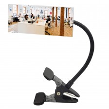 Clip On Security Mirror, Ampper Convex Cubicle Mirror for Personal Safety and Security Desk Rear View Monitors or Anywhere (6.69" x 2.95", Rectangle)