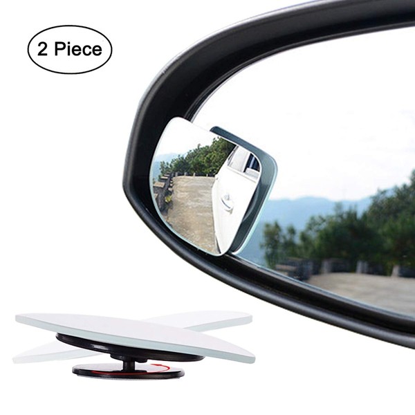 Ampper Blind Spot Mirror Fan Shape HD Glass Frameless Stick on Adjustabe Few Convex Wide Angle Rear View Mirror for Car Blind Spot Pack of 4 
