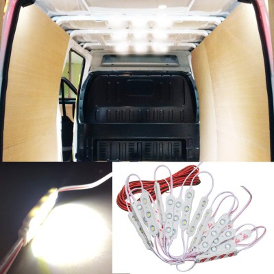 Ampper 12V 60 LEDs Van Interior Light Kits & LED Ceiling Lights Kit for Van RV Boats Caravans Trailers Lorries Sprinter Ducato Transit VW LWB (20 Modules,  White)