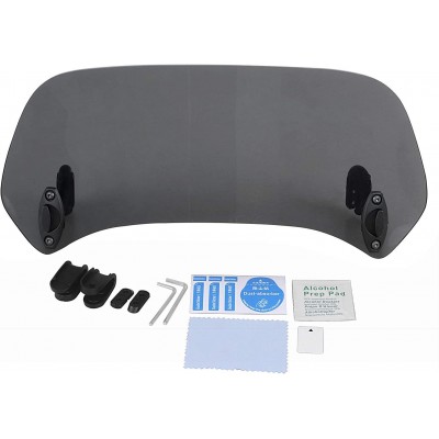 Ampper Motorcycle Adjustable Clip On Windshield Extension Spoiler Wind Deflector for Harley Suzuki Buell Aprilia Universal Motorcycle Windshield  Ampper Motorcycle Adjustable Clip On Windshield Extension Spoiler Wind Deflector for Harley Suzuki Buell Aprilia Universal Motorcycle Windshield