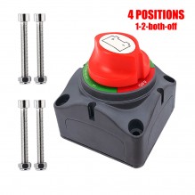 Ampper 1-2-Both-Off Battery Disconnect Switch, 12-48 V Battery Master Cut Shut Off Isolator Switch (1-2-Both-Off)