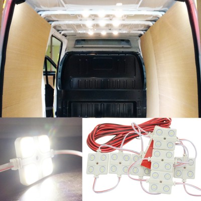Ampper Van Interior Light Kits, LED Ceiling Lights Kit for Van Boats Caravans Trailers Lorries Sprinter Ducato Transit (10 Modules, White)  Ampper Van Interior Light Kits, LED Ceiling Lights Kit for Van Boats Caravans Trailers Lorries Sprinter Ducato Transit (10 Modules, White)