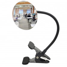 Clip On Security Mirror, Ampper Convex Cubicle Mirror for Personal Safety and Security Desk Rear View Monitors or Anywhere (3.35", Round)